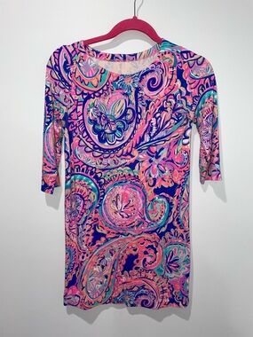 Lilly Pulitzer Girls Sophie Dress Paisley print in Pink & Navy